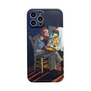 For iPhone 13 Pro Max Oil Painting TPU Phone Case (Old People)
