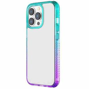 Colorful Gradient TPU + PC Phone Case For iPhone 12 / 12 Pro(Green Purple)