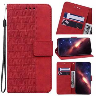 For Sony Xperia 1 IV Geometric Embossed Leather Phone Case(Red)