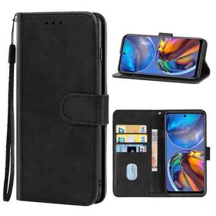 For Motorola Moto E32 Leather Phone Case(Black)