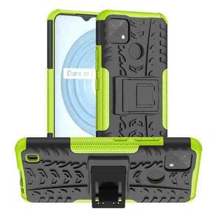 For OPPO Realme C21Y Tire Texture TPU + PC Phone Case with Holder(Green)