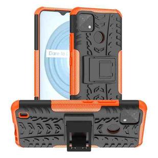 For OPPO Realme C21Y Tire Texture TPU + PC Phone Case with Holder(Orange)