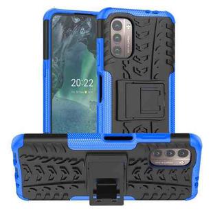 For Nokia G21 4G Tire Texture TPU + PC Phone Case with Holder(Blue)