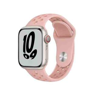 Sport Silicone Watch Band For Apple Watch Series 8&7 41mm / SE 2&6&SE&5&4 40mm / 3&2&1 38mm(Pink Oxford/Rose Whisper)