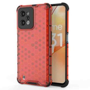 For OPPO Realme C31 4G Shockproof Honeycomb PC + TPU Protective Case(Red)