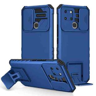 For Infinix Smart 6 Stereoscopic Holder Sliding Camshield Phone Case(Blue)