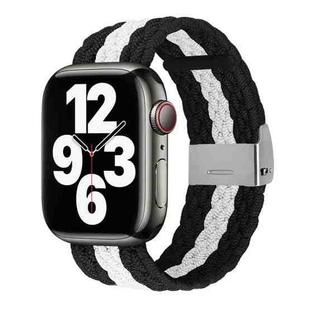 Nylon Braid Watch Band For Apple Watch Ultra 49mm / Series 8&7 45mm / SE 2&6&SE&5&4 44mm / 3&2&1 42mm(Black White)