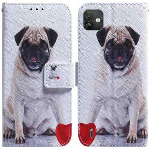 For Wiko Y82 Coloured Drawing Leather Phone Case(Pug)