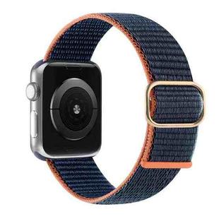 Nylon Watch Band For Apple Watch Ultra 49mm / Series 8&7 45mm / SE 2&6&SE&5&4 44mm / 3&2&1 42mm(Dark Navy Blue)