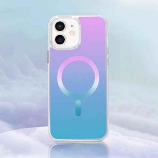 For iPhone 12 Gradient Magsafe Magnetic Phone Case(Pink Blue)