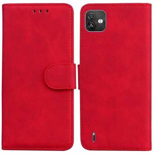 For Wiko Y82 Skin Feel Pure Color Flip Leather Phone Case(Red)