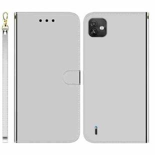 For Wiko Y82 Imitated Mirror Surface Horizontal Flip Leather Phone Case(Silver)