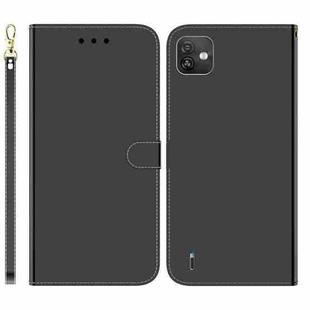 For Wiko Y82 Imitated Mirror Surface Horizontal Flip Leather Phone Case(Black)
