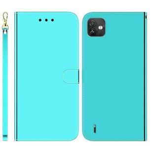 For Wiko Y82 Imitated Mirror Surface Horizontal Flip Leather Phone Case(Mint Green)