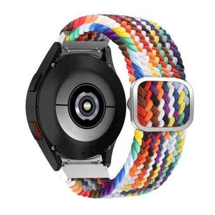 For Samsung Galaxy Watch4 40mm / 44mm Adjustable Woven Watch Band(Rainbow)