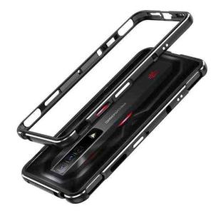 For ZTE nubia Red Magic 7 Aurora Series Metal Frame Phone Case(Black Silver)