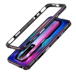For ZTE nubia Red Magic 7 Pro Aurora Series Metal Frame Phone Case(Black Purple)