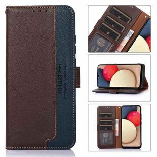 For OPPO Realme 8i KHAZNEH Litchi Texture Leather RFID Phone Case(Brown)