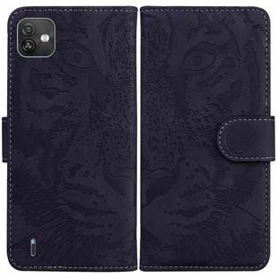 For Wiko Y82 Tiger Embossing Pattern Horizontal Flip Leather Phone Case(Black)