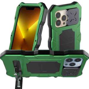 For iPhone 13 Pro Max Metal + Silicone Sliding Camshield Holder Phone Case (Green)