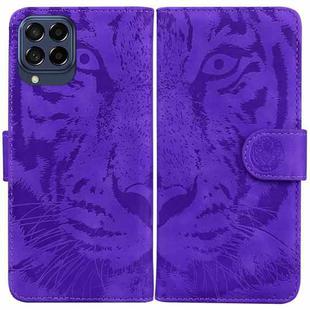 For Samsung Galaxy M33 5G 165.4mm Tiger Embossed Leather Phone Case(Purple)