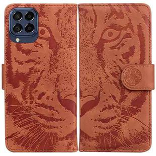 For Samsung Galaxy M33 5G 165.4mm Tiger Embossed Leather Phone Case(Brown)