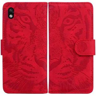 For Sony Xperia Ace III Tiger Embossed Leather Phone Case(Red)