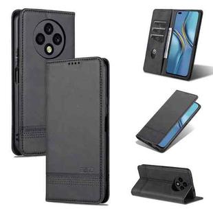 For U-Magic Enjoy 50 Plus AZNS Magnetic Calf Texture Horizontal Flip Leather Phone Case(Black)