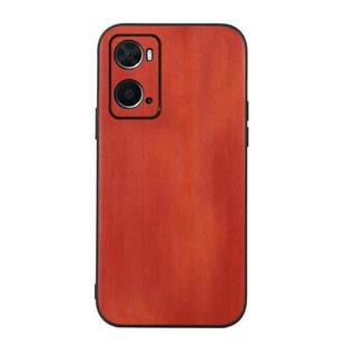 For OPPO A76 Yellow Cow Texture PU Phone Case(Brown)