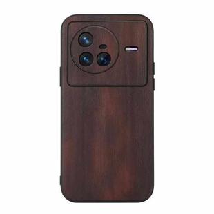For Vivo X80 Yellow Cow Texture PU Phone Case(Coffee)