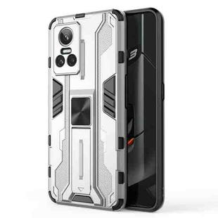 For OPPO Realme GT Neo3 5G China Supersonic PC + TPU Shock-proof Protective Phone Case with Holder(Silver)