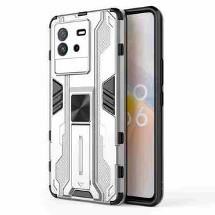 For vivo iQOO Neo6 5G China Supersonic PC + TPU Shock-proof Protective Phone Case with Holder(Silver)