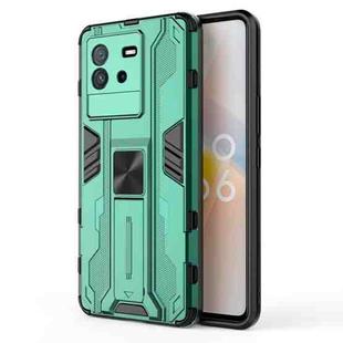 For vivo iQOO Neo6 5G China Supersonic PC + TPU Shock-proof Protective Phone Case with Holder(Green)