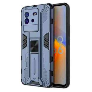 For vivo iQOO Neo6 5G China Supersonic PC + TPU Shock-proof Protective Phone Case with Holder(Blue)