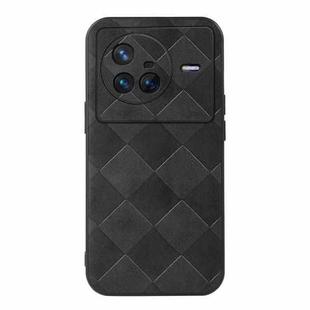 For Vivo X80 Weave Plaid PU Phone Case(Black)