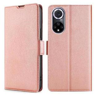 For Huawei nova 9 Ultra-thin Voltage Side Buckle Leather Phone Case(Rose Gold)