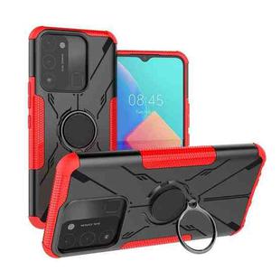 For Tecno Spark Go 2022 Armor Bear Shockproof PC + TPU Phone Case with Ring(Red)