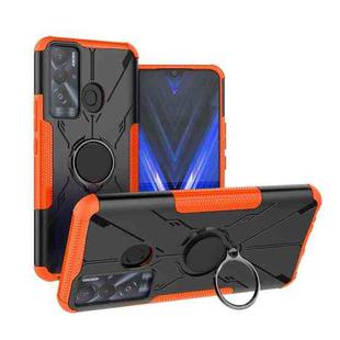 For Tecno Pova Neo Armor Bear Shockproof PC + TPU Phone Case with Ring(Orange)