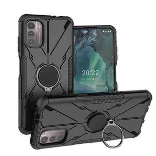 For Nokia G21 Armor Bear Shockproof PC + TPU Phone Case with Ring(Black)