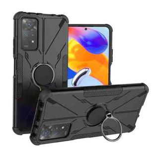 For Xiaomi Redmi Note 11 Pro 5G Armor Bear Shockproof PC + TPU Phone Case with Ring(Black)