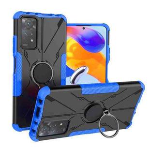 For Xiaomi Redmi Note 11 Pro 5G Armor Bear Shockproof PC + TPU Phone Case with Ring(Blue)