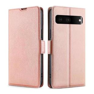 For Google Pixel 7 5G Ultra-thin Voltage Side Buckle Leather Phone Case(Rose Gold)