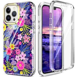 For iPhone 13 Pro 360 Full Body Painted Phone Case (Flowers L08)