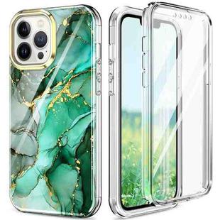 For iPhone 13 Pro 360 Full Body Painted Phone Case (Marble L12)