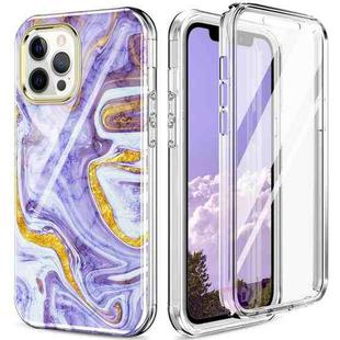 For iPhone 12 / 12 Pro 360 Full Body Painted Phone Case(Marble L14)