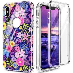 For iPhone X / XS 360 Full Body Painted Phone Case(Flowers L08)