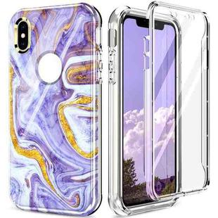 For iPhone X / XS 360 Full Body Painted Phone Case(Marble L14)