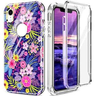 For iPhone XR 360 Full Body Painted Phone Case(Flowers L08)