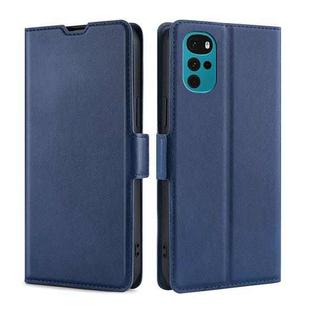 For Motorola Moto G22 Ultra-thin Voltage Side Buckle Leather Phone Case(Blue)