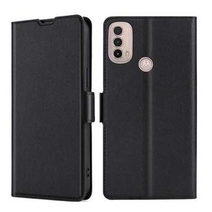 For Motorola Moto E40 Ultra-thin Voltage Side Buckle Leather Phone Case(Black)